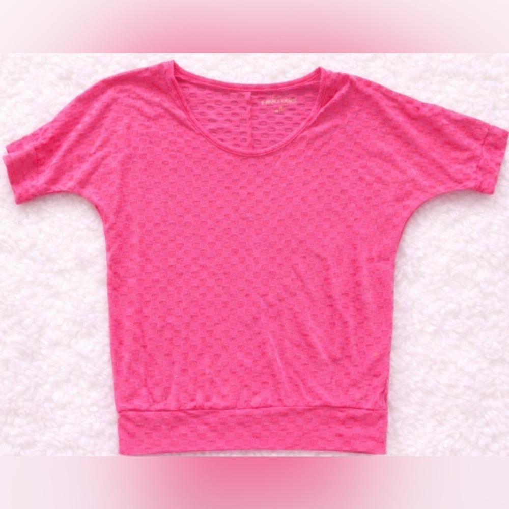 Maurices Hot Pink Textured Dolman Sleeve Top Medium Casual Boho Lightweight